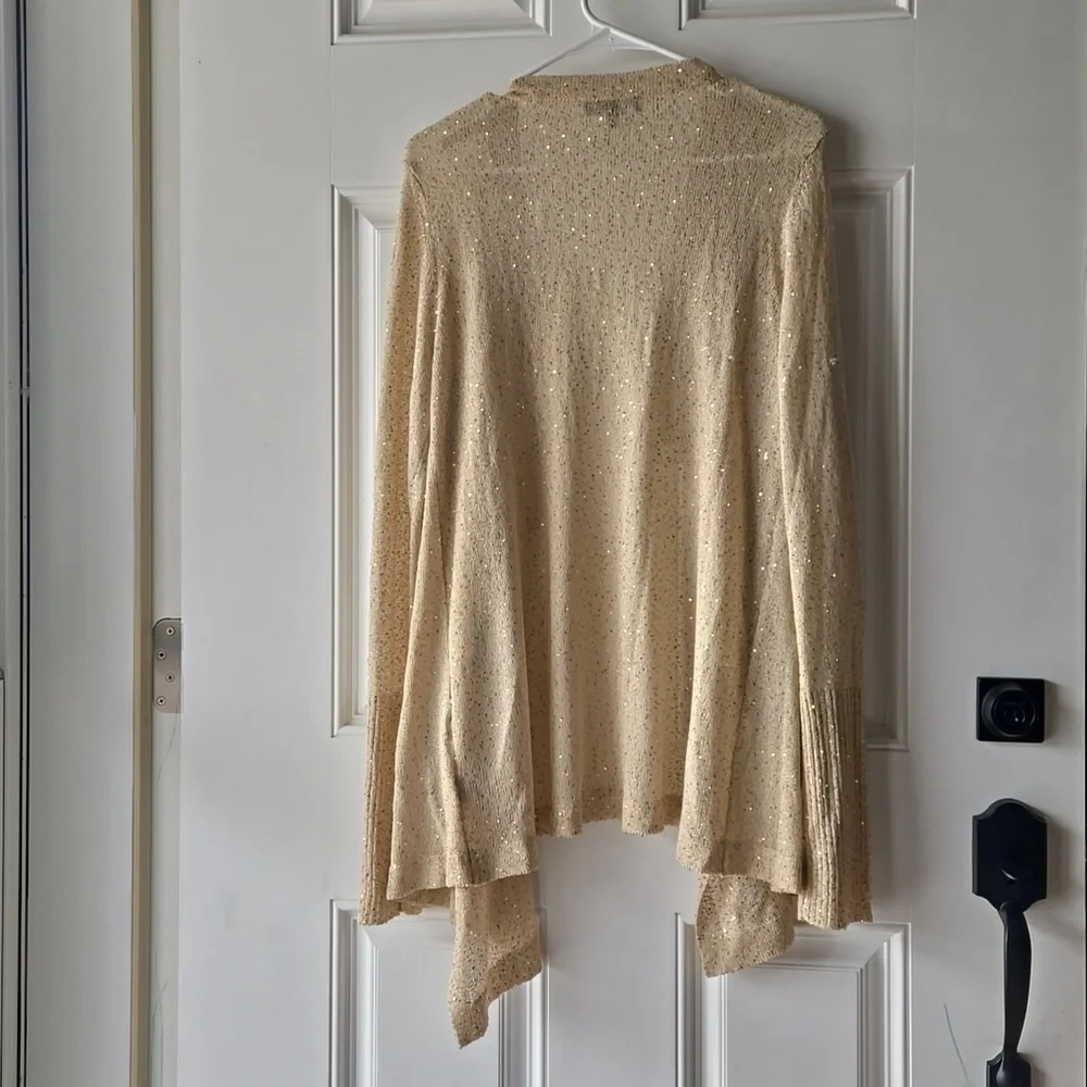 Saks Fifth Avenue Gold Sequin Cardigan